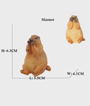 Set van 6 Realistische Dierenbeeldjes: Capibara, Eekhoorn & Marmot Speelgoed