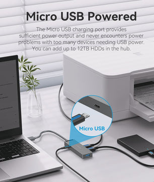 Vention USB 3.0 Hub met 4 Poorten - Hoge Snelheid & Brede Compatibiliteit