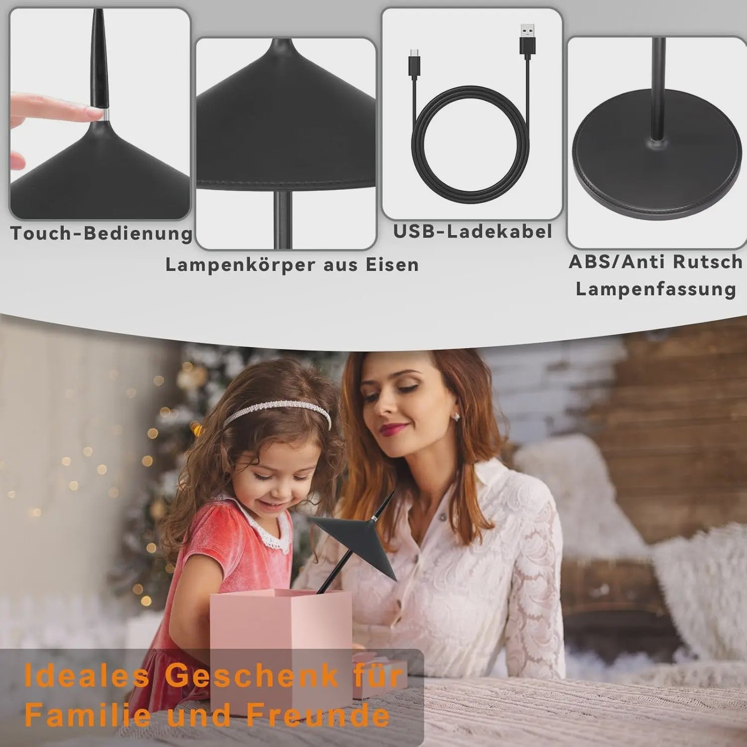 Draadloze LED Tafellamp Oplaadbaar met USB-C, Dimbaar & Waterdicht (IP44)