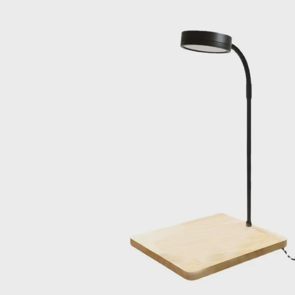 Verstelbare 10W LED Aquarium Lamp met Houten Basis & USB - Ideaal voor Landschapsverlichting