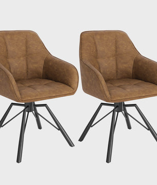 Set van 2 Comfortabele Draaistoelen met Armleuningen en Rugleuning - Stijlvol voor Keuken, Eetkamer en Woonkamer