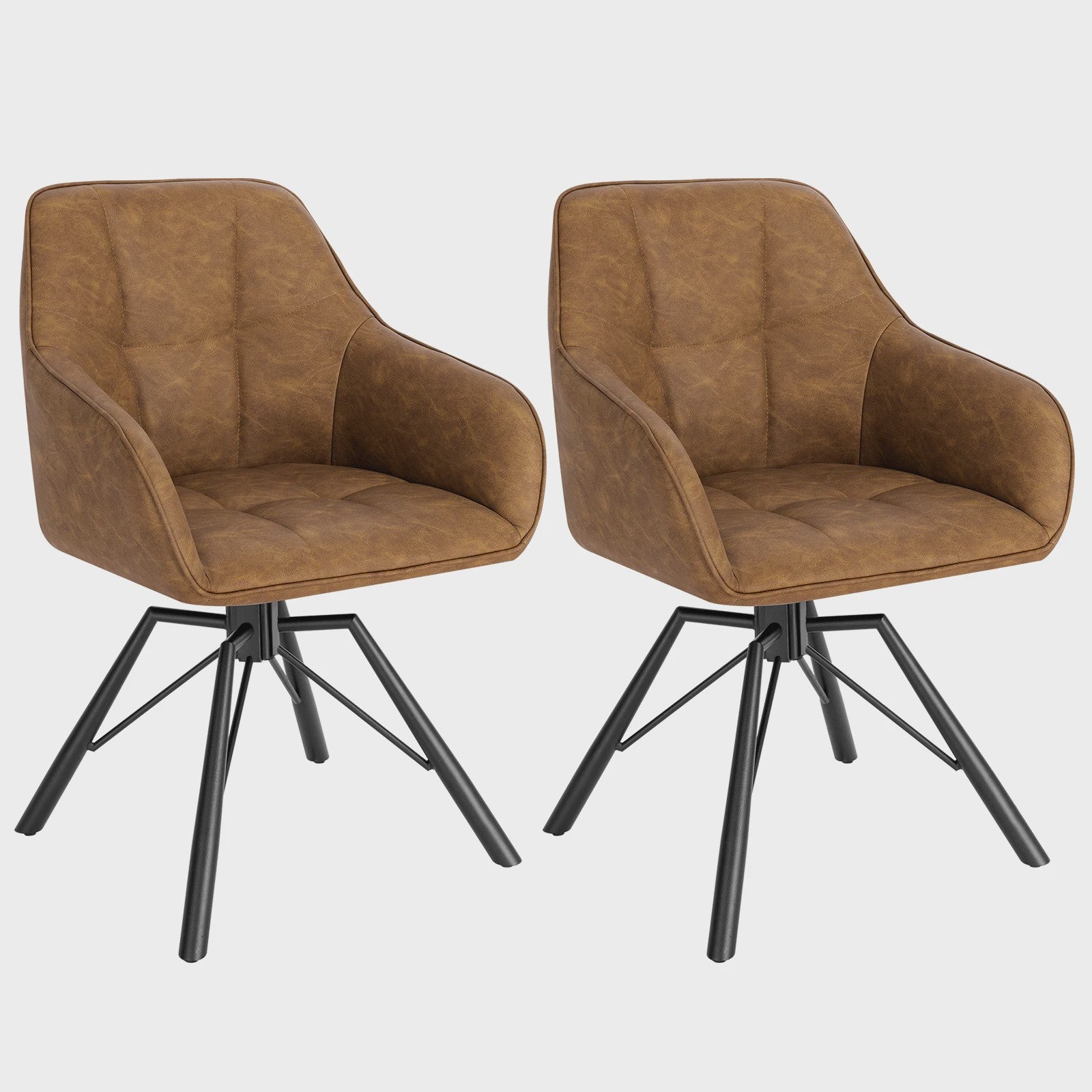 Set van 2 Comfortabele Draaistoelen met Armleuningen en Rugleuning - Stijlvol voor Keuken, Eetkamer en Woonkamer