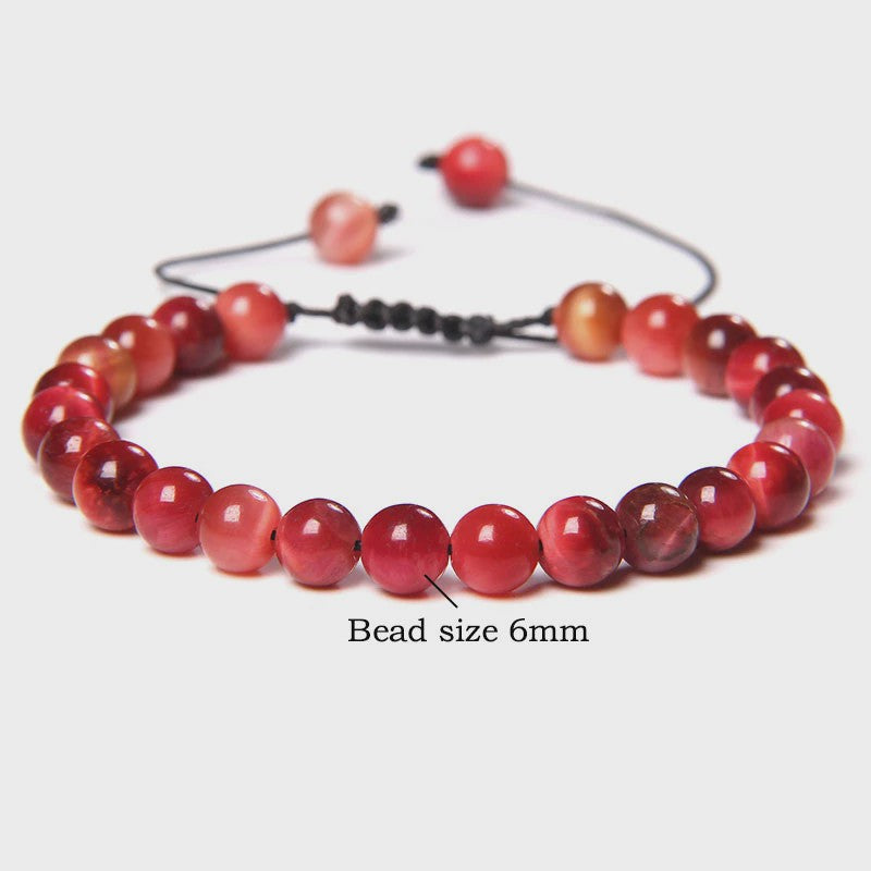 Blauwe Tijgeroog Kralen Armband 6MM - Natuursteen Meditatie Sieraden