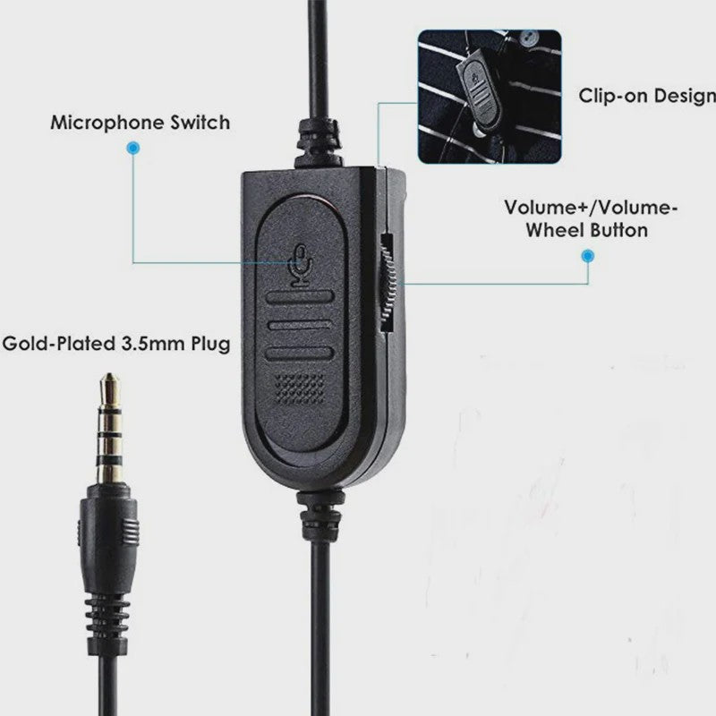 Gaming Headset met Microfoon en Volumeregeling - Bedraad 3.5mm voor PC, PS4, Xbox