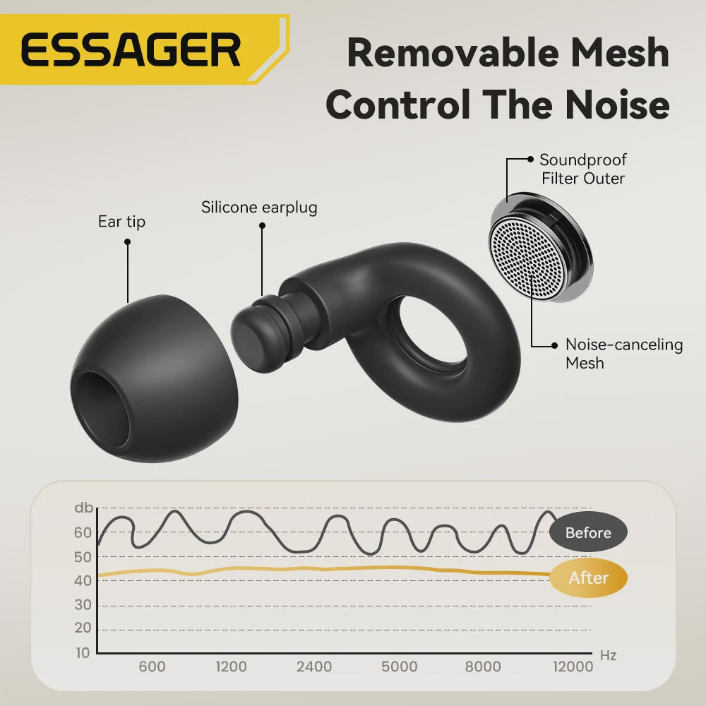 Essager Oordopjes Slaap - Zacht Siliconen Noise Cancelling voor Rustige Nacht & Concentratie