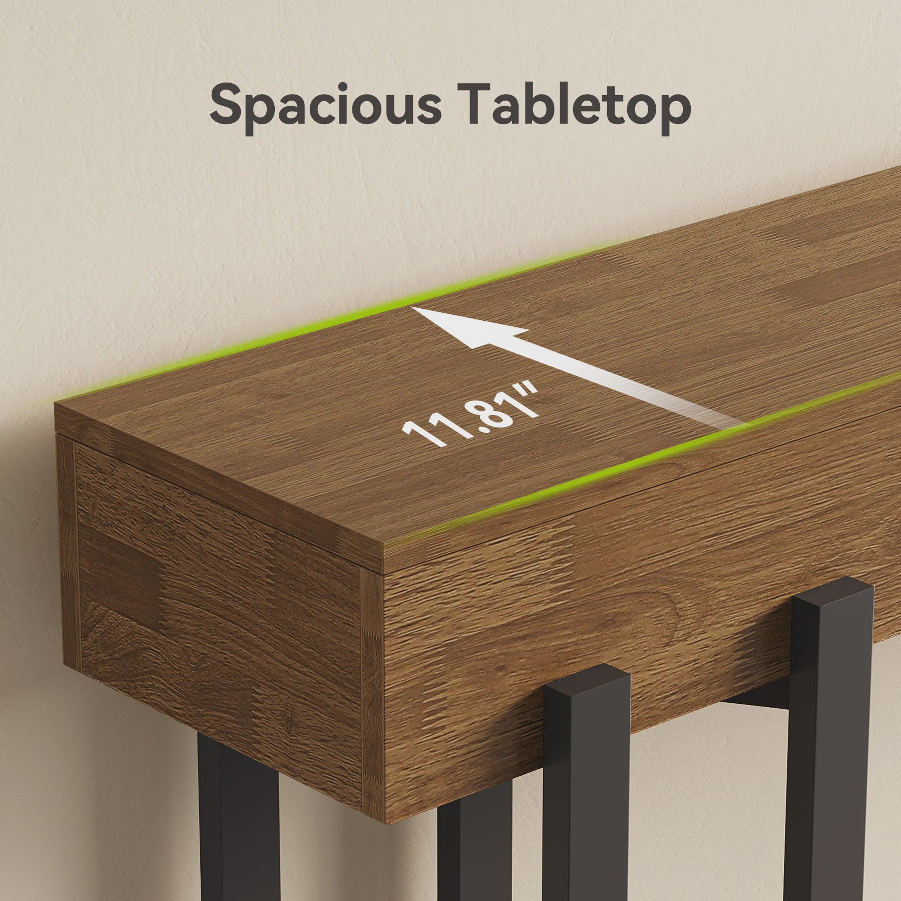 Stijlvolle Eiken Console Tafel (63 inch) - Perfect voor Hal, Woonkamer of Achter de Bank