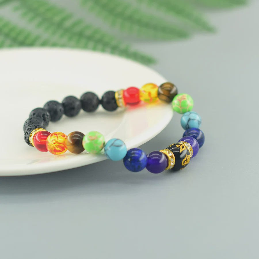 7 Chakra Armband Natuursteen - Helende Kristallen voor Mannen & Vrouwen