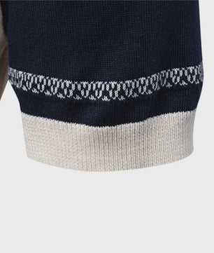 Heren Gebreide Polo Shirt - Ademend, Zomerse Strepen & Mesh Inzetstukken