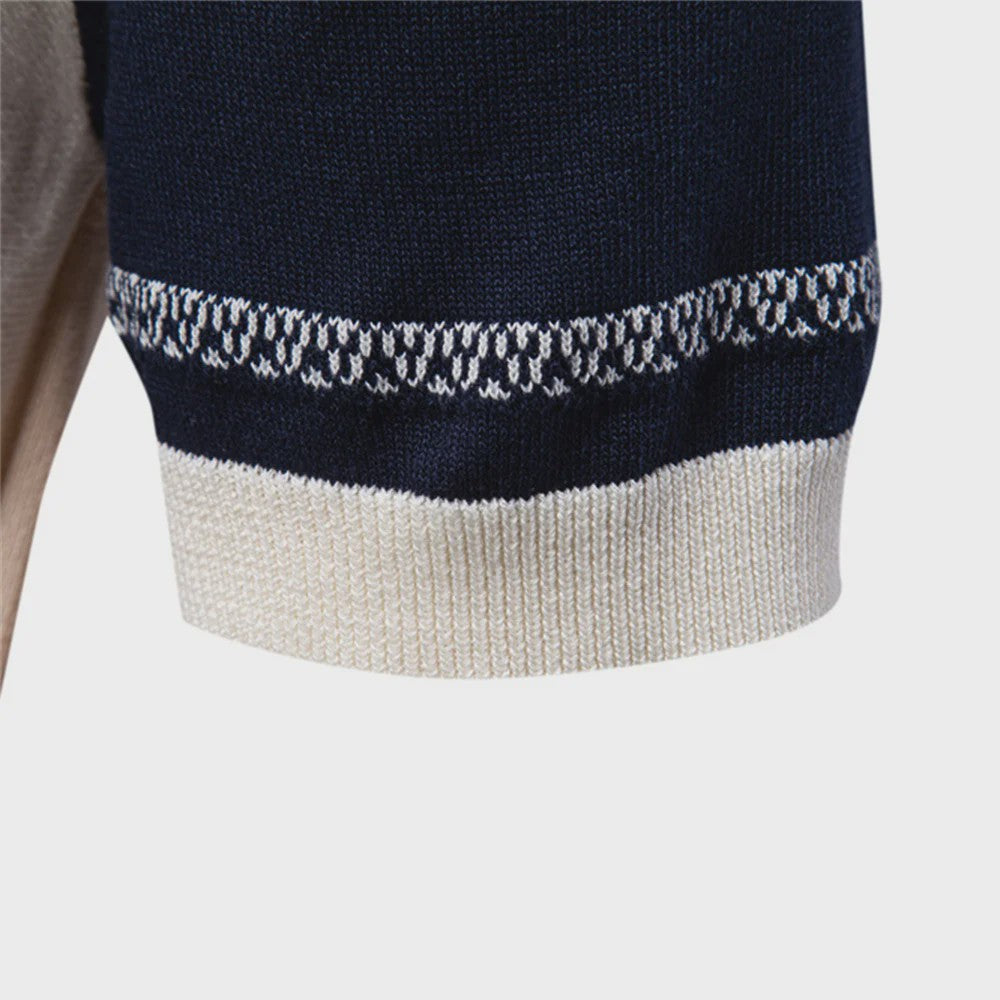 Heren Gebreide Polo Shirt - Ademend, Zomerse Strepen & Mesh Inzetstukken
