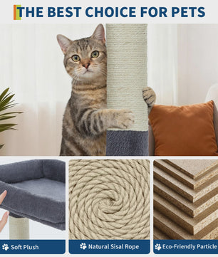 Luxe Multi-Level Kattenboom met Krabpalen, Hangmat en Speeltjes - Ideaal voor Grote Katten