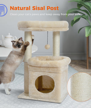 Kattenboom met Condo, Dubbele Perch en Krabpalen - Perfect voor Binnenkatten en Kittens