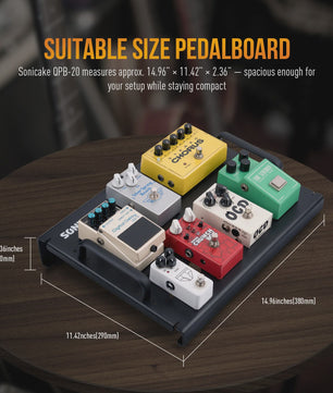 SONICAKE QPB-20 Compact Gitaar Pedalboard met Tas, Kabelbinders en Tape