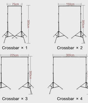 Professionele Achtergrond Stand Set (2x2M, 2x3M, 2.6x3M) - Draagbaar & Duurzaam