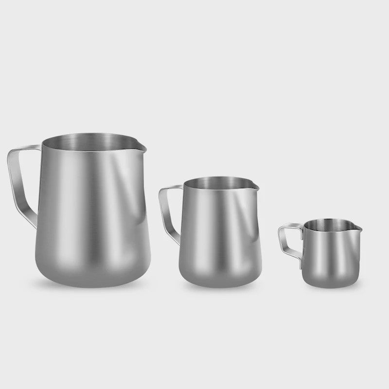RVS Melkopschuimkan 100ml, 350ml, 600ml - Barista Kwaliteit Opschuimkannetje