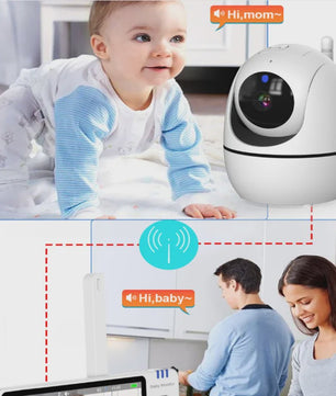 5 Inch Babyfoon met Camera, Video Baby Monitor met Temperatuursensor en Nachtlampje