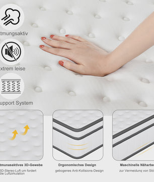 Pocketvering Matras met Traagschuim Topper - Medium Stevig - Ademend 3D Stof