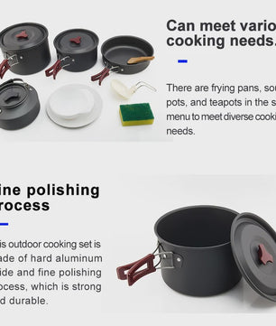 Widesea Camping Kookset Outdoor Potten & Pannen Set met Waterkoker & Bestek