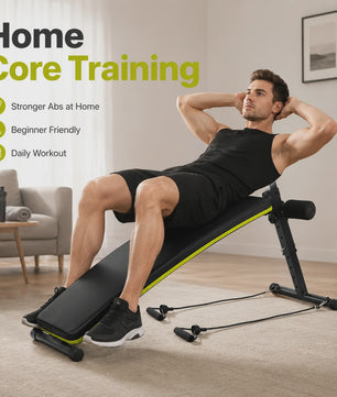 Verstelbare Buikspierbank met 4 Incline Niveaus & Weerstandsbanden - Core Training