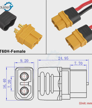 XT60H Connectoren Set (Male/Female) met Beschermhoes - 3-12 Paren