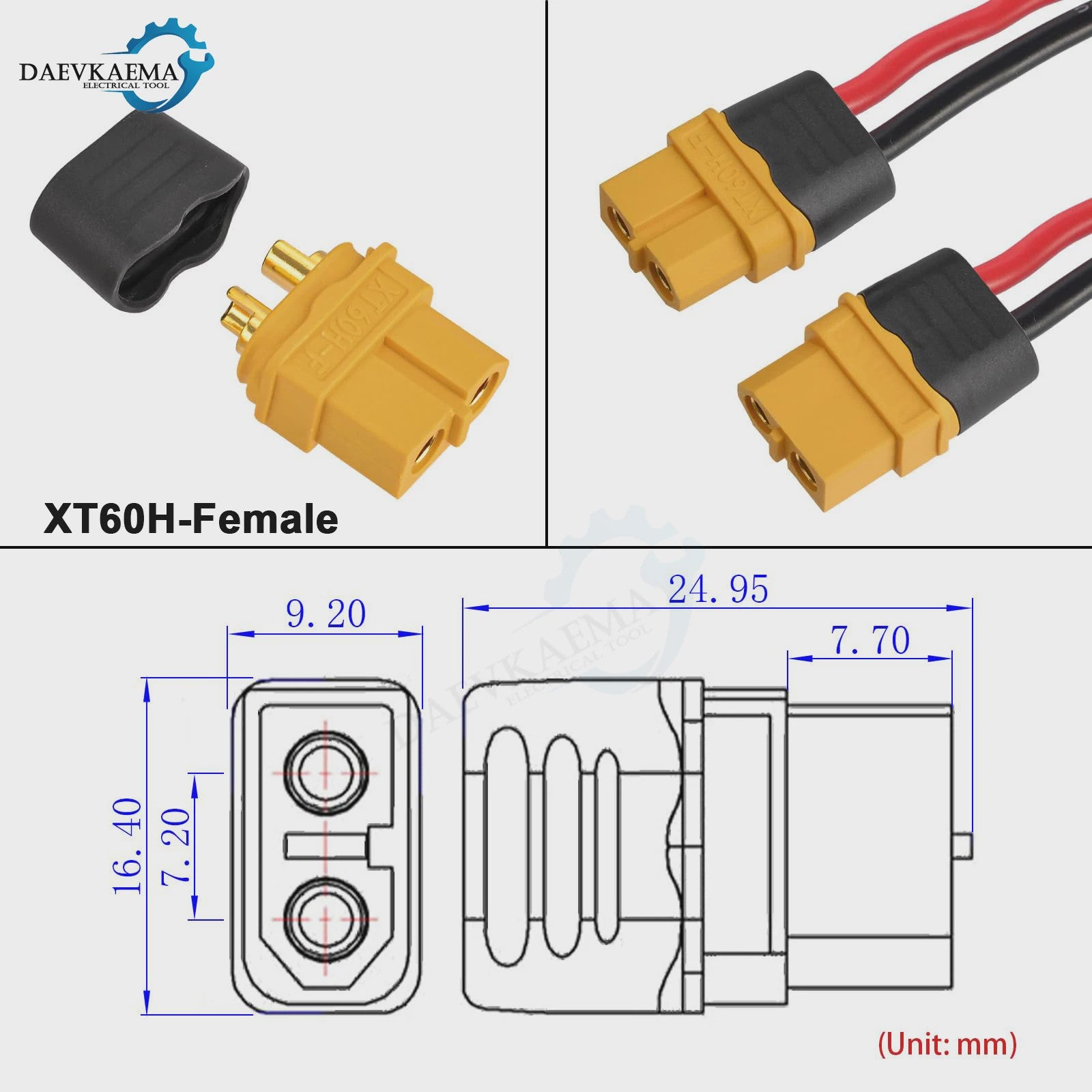 XT60H Connectoren Set (Male/Female) met Beschermhoes - 3-12 Paren