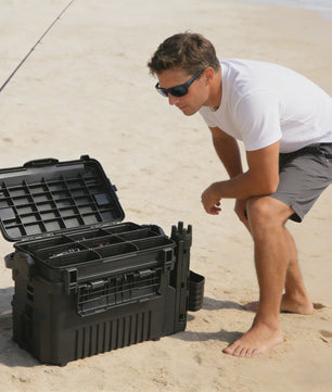 Waterdichte Vis Tackle Box met Hengelhouder - 2 Lagen Opbergorganizer