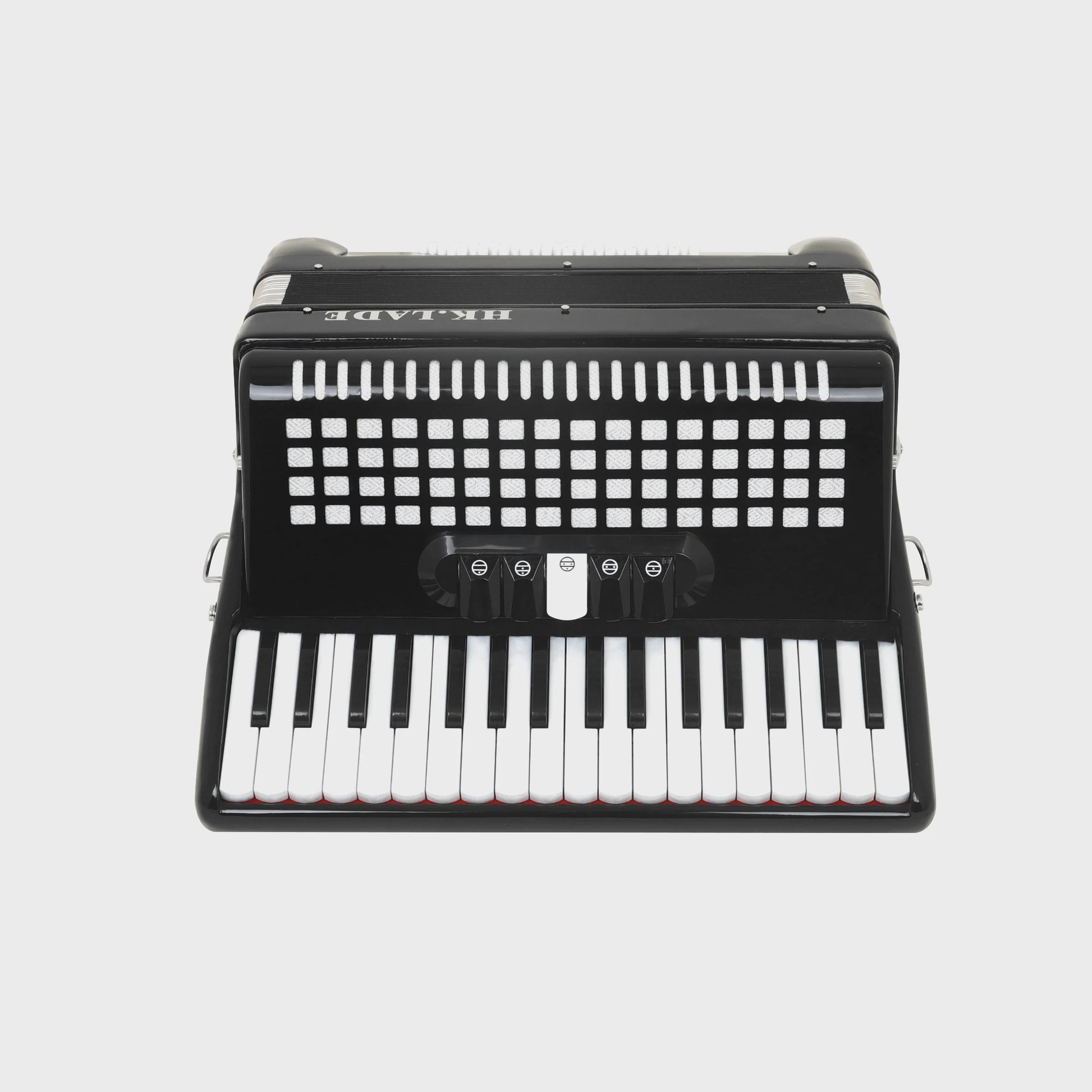 HK LADE Professionele Bayan Accordeon - Zwart, 34 Toetsen, 60/72 Bass, 5 Stemmig