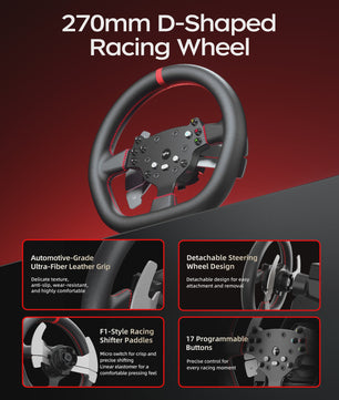 PXN V10 Ultra Direct Drive Racing Wheel Kit met 3.2Nm Force Feedback en Hall Effect Pedalen voor PC/PS4/Xbox