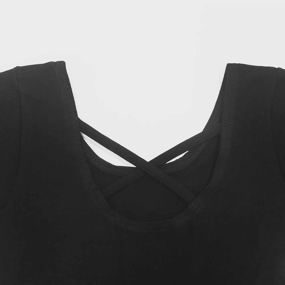 Dansjurk met Rokje voor Meisjes - Ballet Leotard met Korte Mouwen