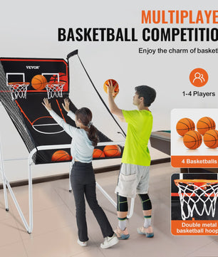 Dubbel Basketbal Arcade Spel - 2 Spelers, 8 Modi, Inclusief 4 Ballen