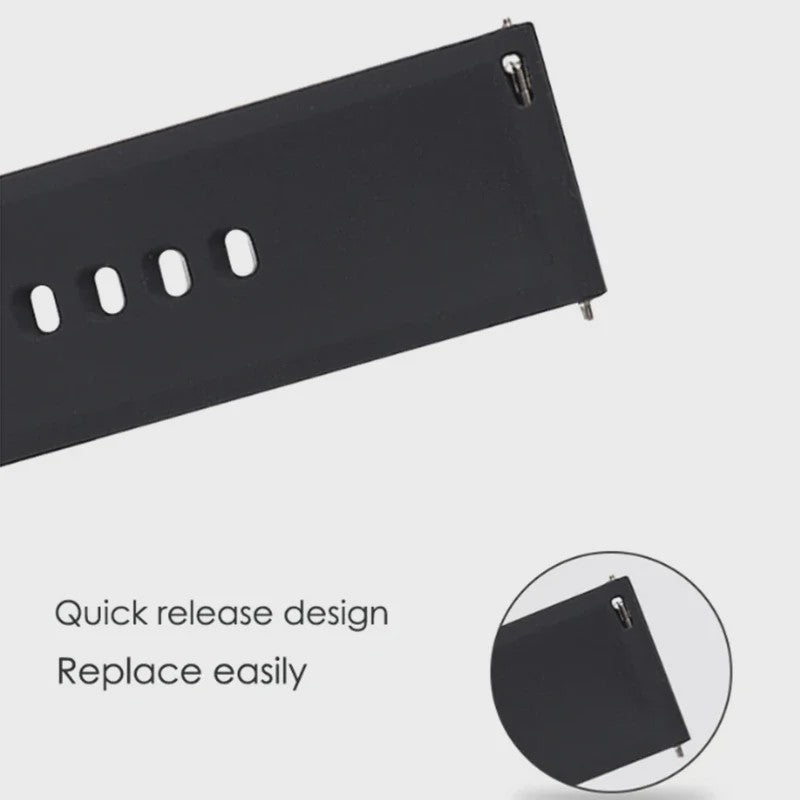 Universele Siliconen Horlogeband 20mm & 22mm - Snelwissel & Comfortabel