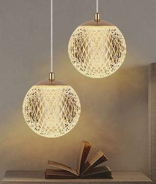Moderne Sfeerverlichting Hanglamp - Kristallen Bol Design voor Slaapkamer & Nachtkastje
