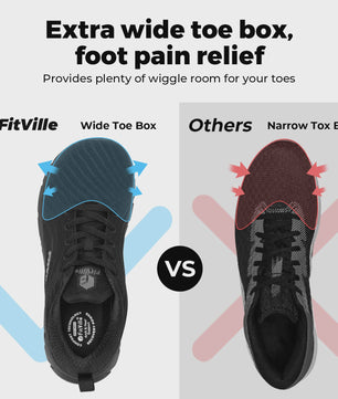 FitVille Extra Brede Hardloopschoenen voor Heren - Lichtgewicht, Ademend & Anti-slip