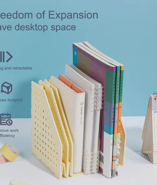 Verstelbare Documenten Organizer met 3/4 Vakken - Bureau Opberger voor Boeken en Tijdschriften