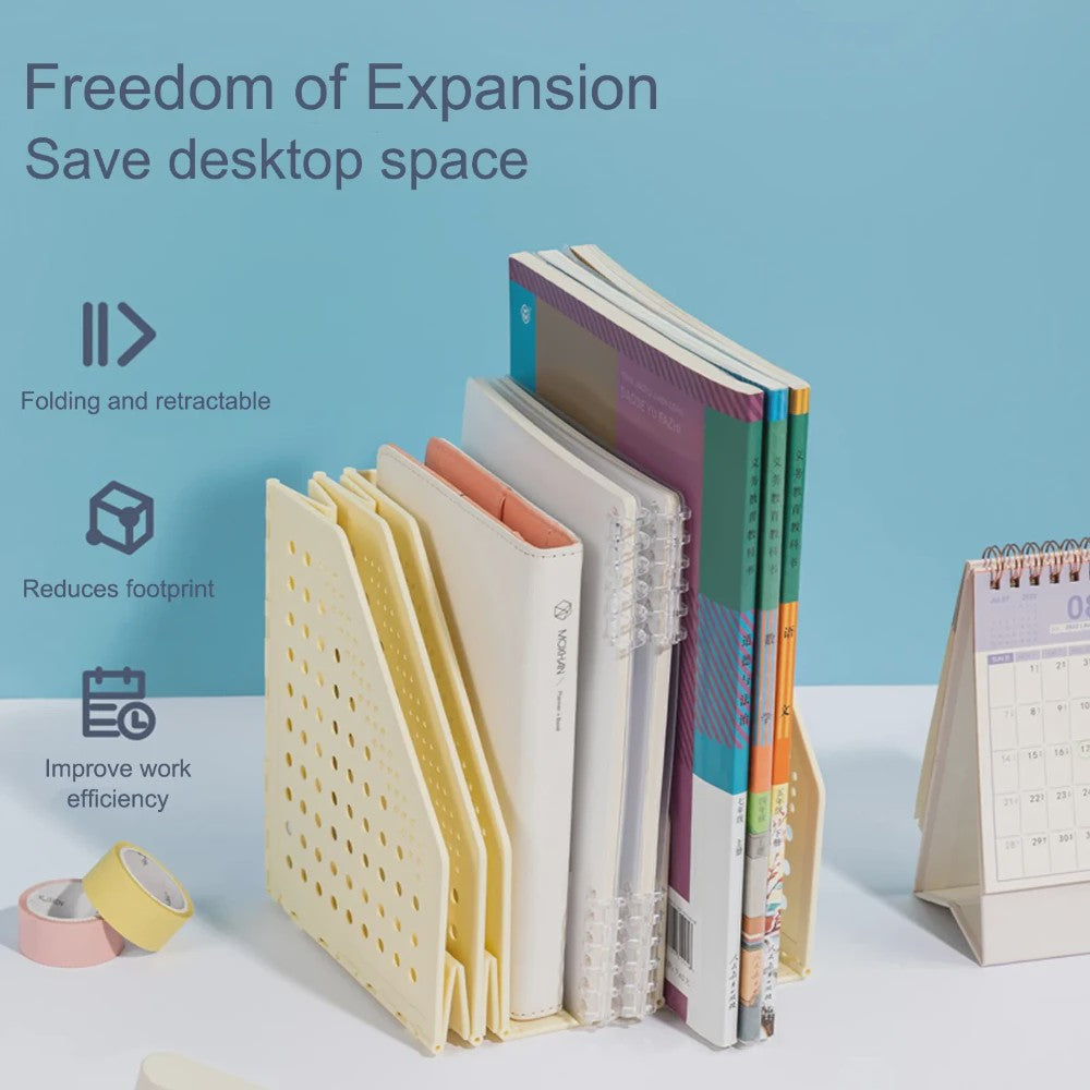 Verstelbare Documenten Organizer met 3/4 Vakken - Bureau Opberger voor Boeken en Tijdschriften