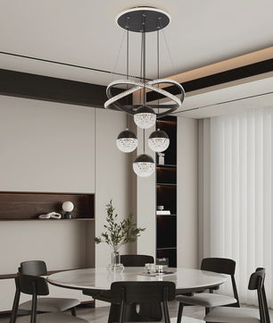 Moderne LED Plafondlamp Goud - Drie Kleuren Licht - Verstelbare Hanglamp voor Woonkamer & Eetkamer