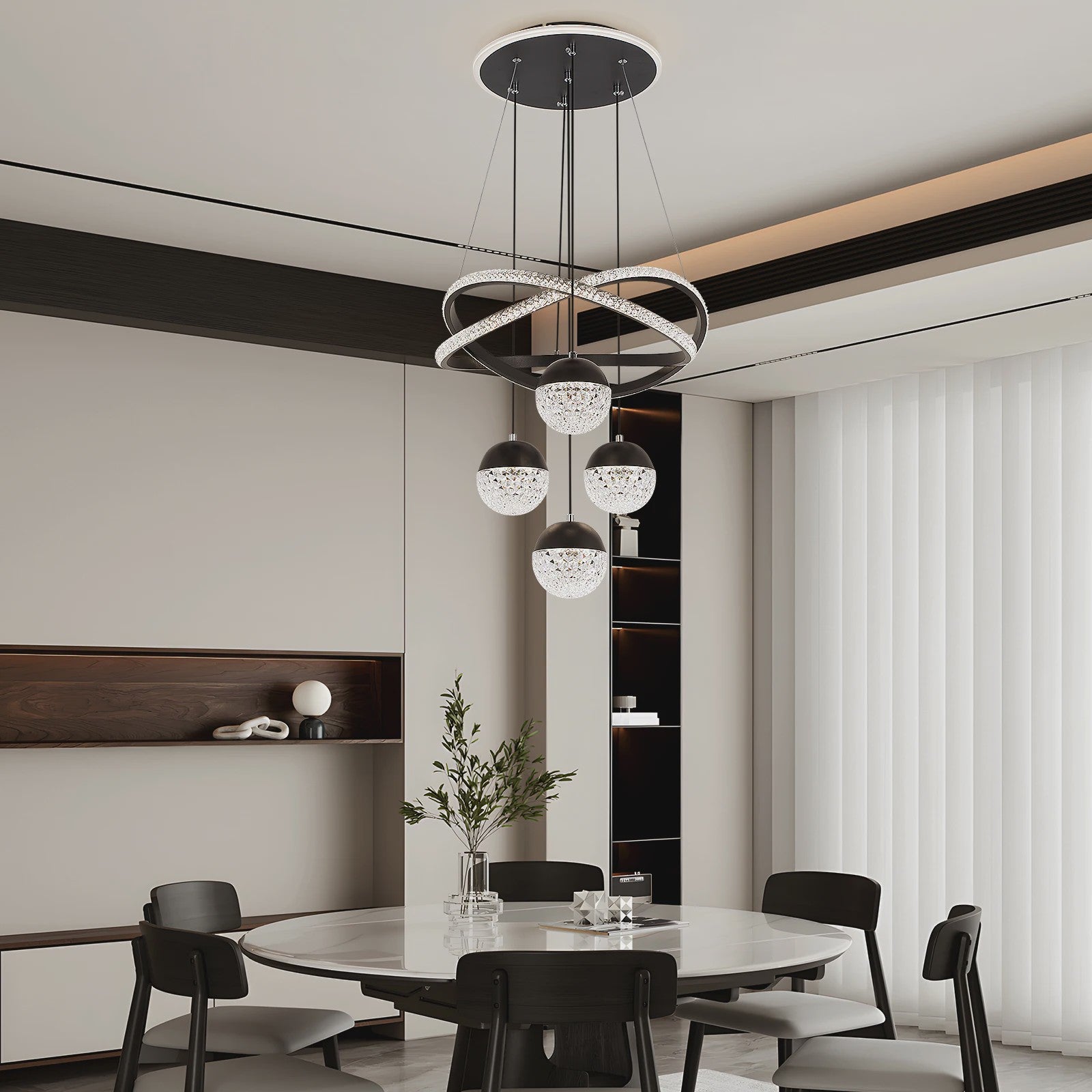 Moderne LED Plafondlamp Goud - Drie Kleuren Licht - Verstelbare Hanglamp voor Woonkamer & Eetkamer