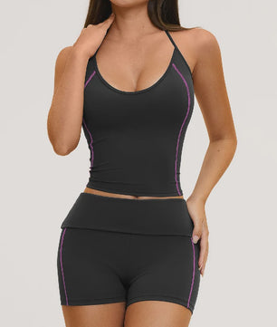 Dames Yogaset: Sportieve Outfit met BH en Cycling Shorts