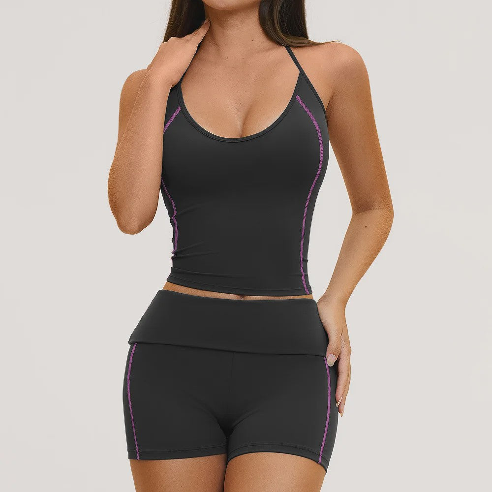 Dames Yogaset: Sportieve Outfit met BH en Cycling Shorts