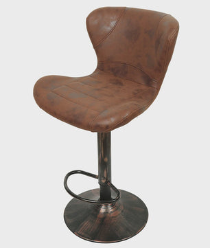 Set van 2 Retro Barstoelen met Kunstleer, Draaibaar en Verstelbaar in Hoogte