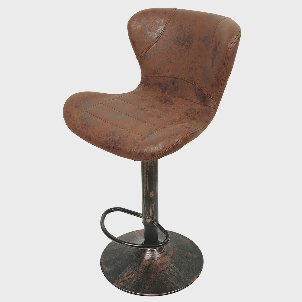 Set van 2 Retro Barstoelen met Kunstleer, Draaibaar en Verstelbaar in Hoogte