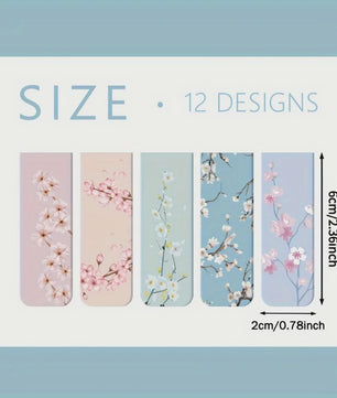 12x Magnetische Bladwijzers met Bloemenprint - Stijlvolle Paginamarkers voor Dames & Planners