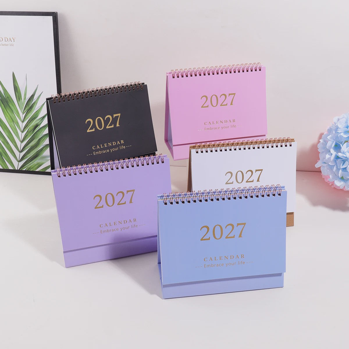 2027 Bureaukalender Maandkalender - Spiraalbinding, Opvouwbaar & Staand - Ideaal voor Planner, Kantoor & Thuis