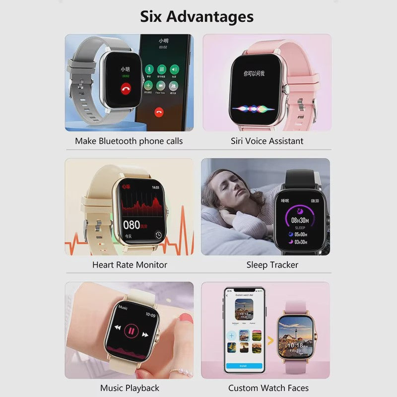 Lenovo Smartwatch 1.83'' - Waterdicht, Fitness Tracker, Bellen & Gezondheidsmonitor (iOS/Android)