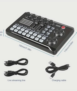 Professionele Podcast Mixer: All-in-One Audio Interface voor Streamen & Opnemen