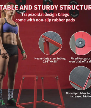 Metalen Plyo Box Springbox - Antislip Top - 12, 18, 24, 30 Inch - Home Gym Training