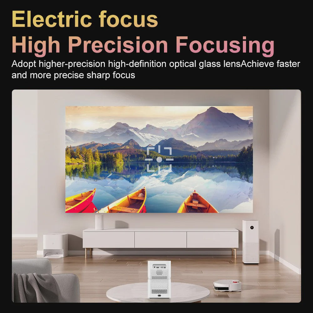PANDA PF03 Projector: Draadloze Full HD Beamer met Bluetooth, WiFi6, Auto Keystone & 200 ANSI Lumen voor Thuis en Buiten