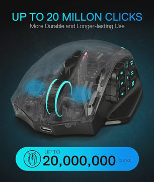 Redragon M913 MAX MMO Gaming Muis - Draadloos, 26000 DPI, 16 Programmeerbare Knoppen