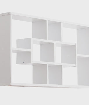 HOMCOM wall shelf set of 8 shelves wooden CDs book shelf