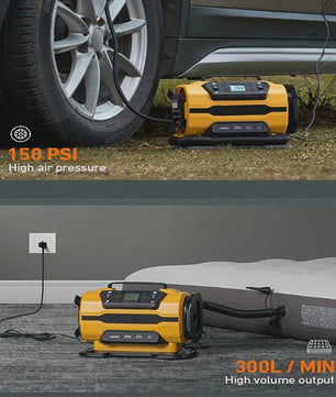 Draagbare Luchtcompressor AC/DC - Voor Auto, Boot, Fiets & Matras
