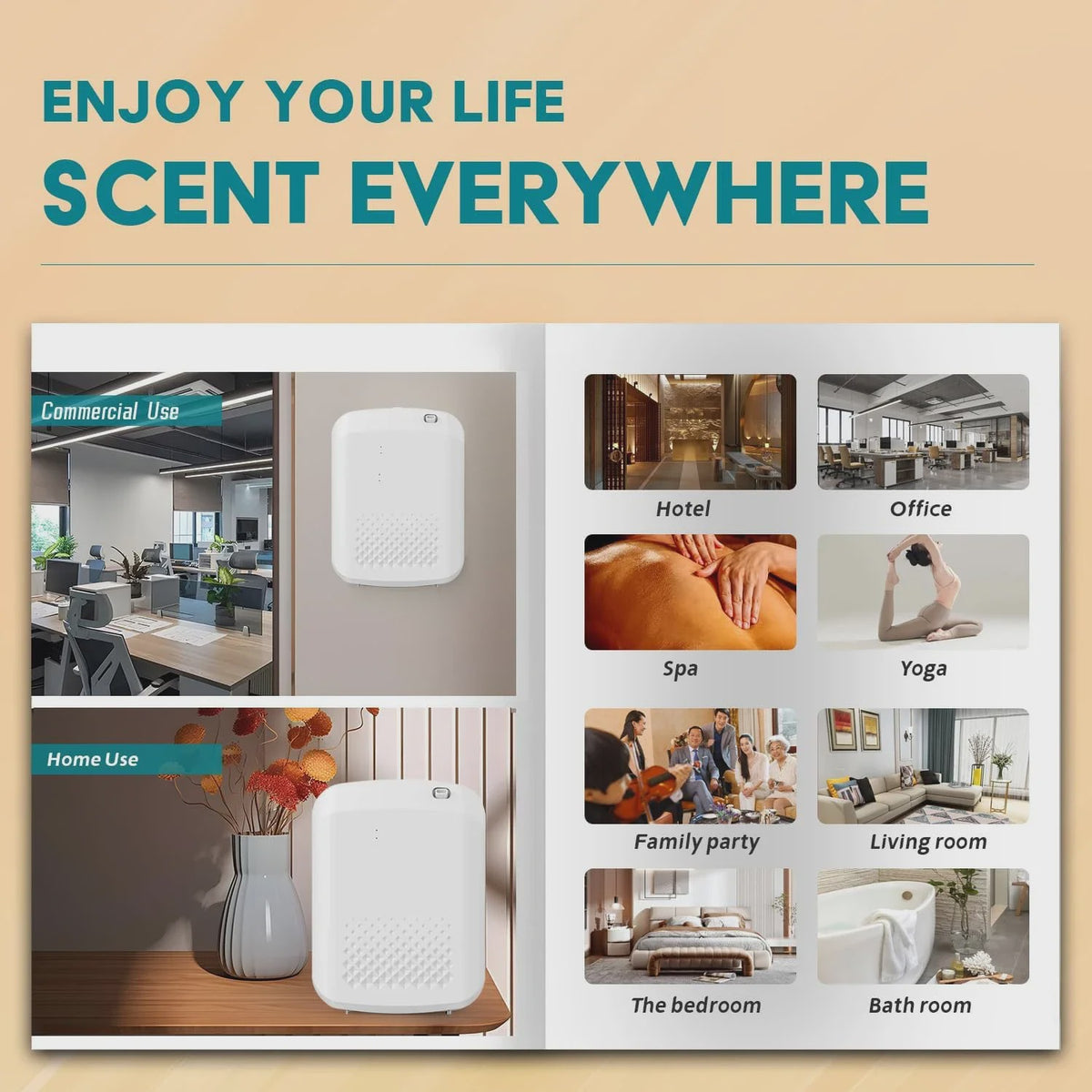 Elektrische Geur Diffuser - Wandmontage & Bluetooth Bediening - 400ml